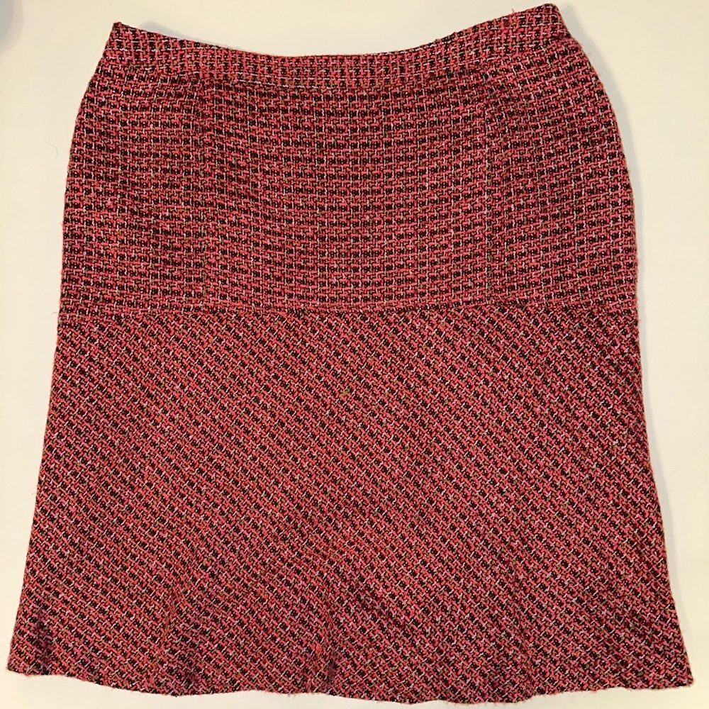 Marisa Christina Pink Tweed Fit & Flare Skirt Women’s 16 NWT Lined Side Zip